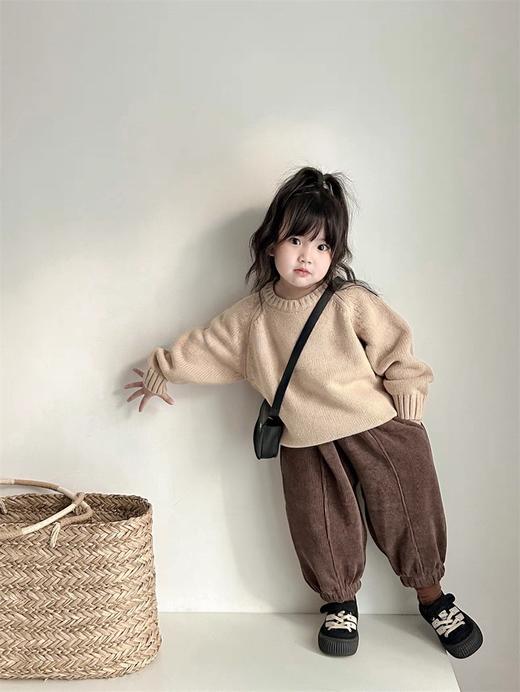 毛衣系列好看到爆🔥亲子款A类纯棉百搭儿童毛衣秋冬新款男女童圆领套头韩版纯色时尚针织衫聚 商品图5