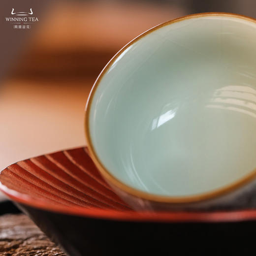 问鼎汝瓷天青老款紫金釉听泉杯（松山亭阁） 商品图1