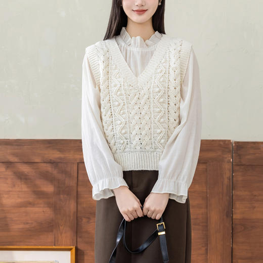 苏苏姐家胡桃羊毛背心手工diy钩针编织羊毛线毛线团衣服材料包 商品图3