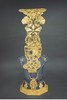 独角鹿西洋古董 19世纪末法国出品新艺术风格昆虫花叶主题铜鎏金精雕装饰蓝色蚀刻水晶花篮 商品缩略图2