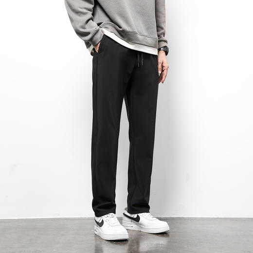 罗蒙秋冬休闲裤男士四面高弹修身不紧身版型时尚后兜拉链式百搭长裤 商品图2