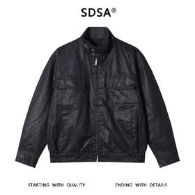 SDSA男士秋冬新款痞帅男装高街时尚纯色拉链立领夹克外套嘻哈百搭