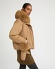 Yves Salomon - DOWN JACKET TECHNICAL FABRIC/FOX - LIEGEOIS - 女装 - 羽绒服 - 卡其色 商品缩略图4