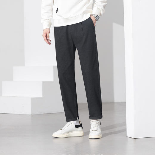 【绵羊毛系列】罗蒙秋冬男士休闲裤撞色袋布时尚立体剪裁舒适百搭长裤子 商品图3