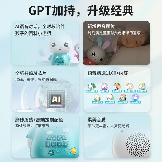 火火兔ai早教机器人 儿歌播放器 国学英语启蒙 0-6岁儿童智能故事机 商品图4