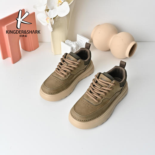 经典鲨2025年专柜新品男士秋季系带平底工装鞋休闲鞋KF20-533031 商品图0