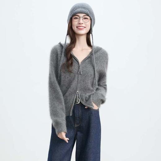 VogoPetite	长绒双开拉链连帽开衫100%山羊绒	BP141F1603 商品图2