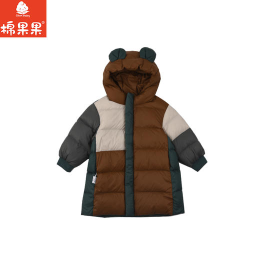 棉果果冬季新品男童涤丝纺羽绒保暖加厚多色拼接长款羽绒服M412102925622 商品图1