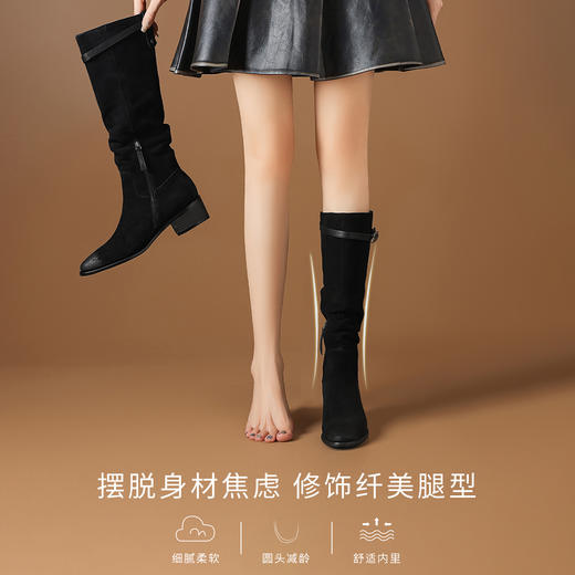 现货 || 超舒服，显瘦，显腿长，保暖长筒靴，跟高5cm但舒服的像平底 商品图1