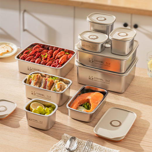 摩登主妇mototo316L不锈钢保鲜饭盒水果便当盒冰箱专用冷冻分装盒 商品图0
