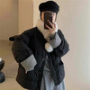 西遇慵懒风短款棉服女冬季新款撞色高级感小个子围脖毛领外套SS051719 商品缩略图3