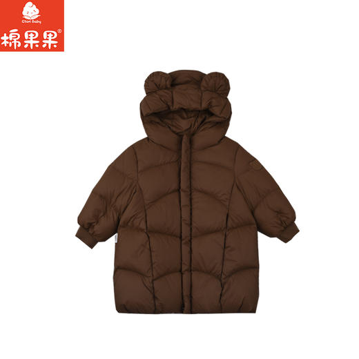 棉果果冬季新品男童涤丝纺羽绒保暖加厚棕色小熊长款羽绒服M402102925602 商品图1
