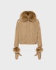 Yves Salomon - DOWN JACKET TECHNICAL FABRIC/FOX - LIEGEOIS - 女装 - 羽绒服 - 卡其色 商品缩略图1