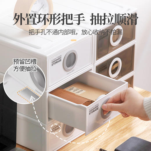 【茶花】伯纳抽屉式桌面收纳柜 商品图2