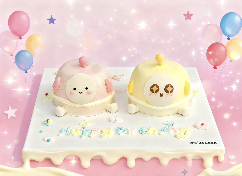 蛋仔双胞胎蛋糕（4寸小蛋糕）