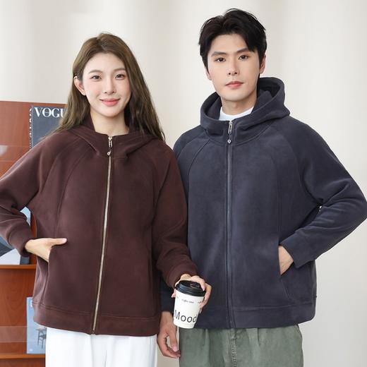 冬季暖绒绒 情侣款【梦惠妮 奥粒绒连帽外套】双面毛绒 重磅厚实 软糯保暖 高密度锁温防寒 连帽百搭 宽松遮肉显瘦  #M663 商品图4