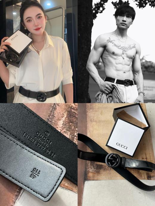 古家Logo 皮革皮带 印花腰带男女同款 商品图0