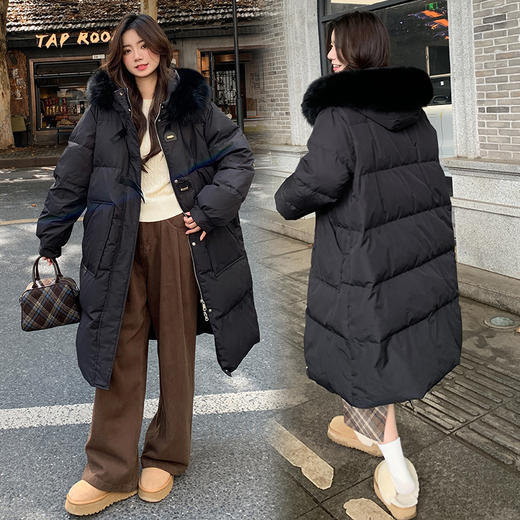 奢姿2025年冬季新款大码女装连帽减龄外套胖妹妹休闲保暖羽绒服7344300232 商品图2