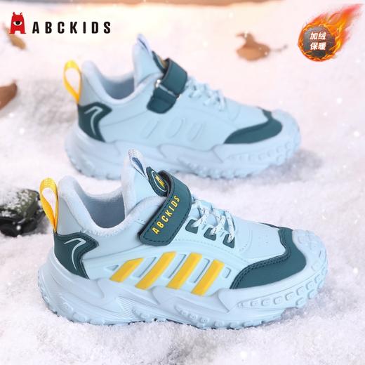 Abckids男童鞋子秋冬季加绒保暖儿童运动鞋中大童皮面防水女童棉鞋27-38 商品图2