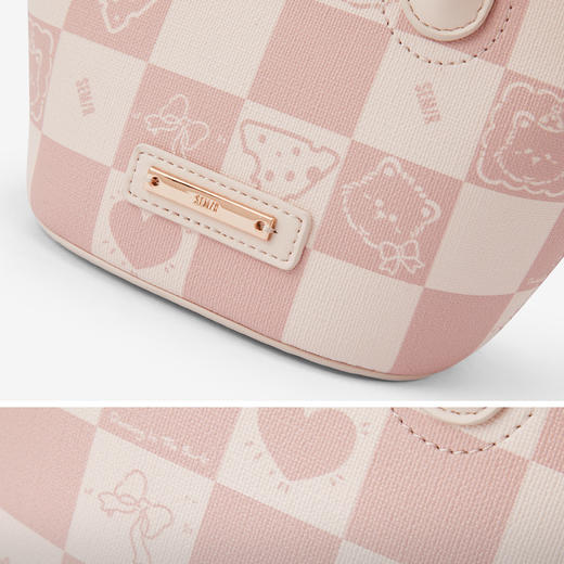 森马斜挎包女棋盘格印花可爱小狗手提包2025新款单肩包时髦菜篮子 商品图3