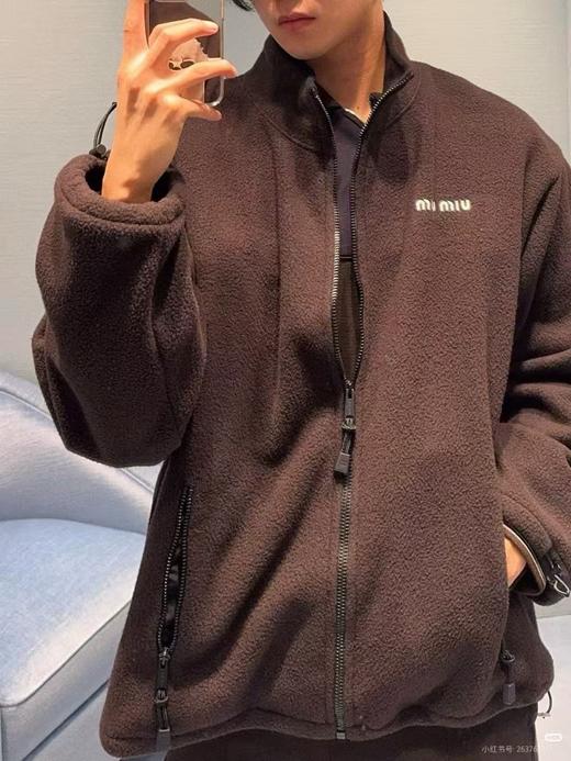 秋冬外套还得是miu！敲好看的棕色摇粒绒外套  情侣款！ 商品图4