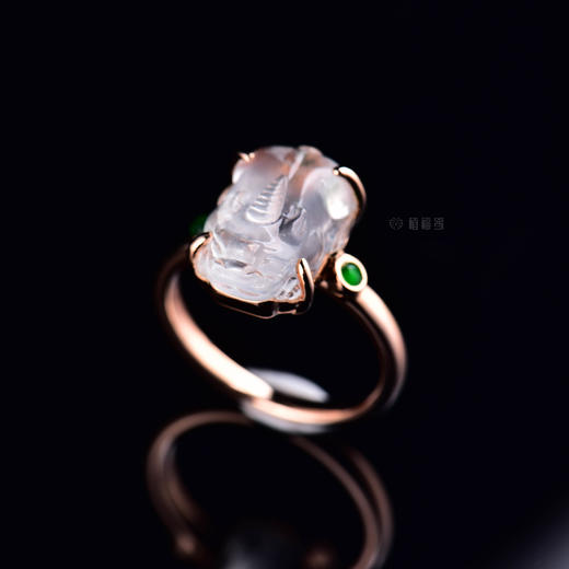 【好运来】玻璃种翡翠貔貅戒-JZ12210017 商品图4