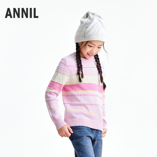 【实体店同款】女童长袖针织衫冬季新款安奈儿童装AG544054 商品图2