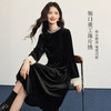 【10/29新品】熙世界法式千金感丝绒连衣裙女2025秋冬新款优雅气质赫本风小黑裙 商品缩略图1