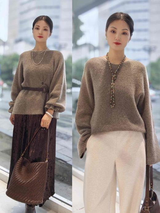 483931纯山羊绒慵懒风毛衫 商品图0