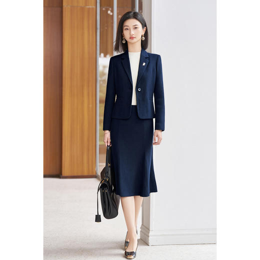 米思阳2026春季新款高级感职业OL通勤修身百搭西装外套+高腰鱼尾半身裙女5496 商品图8