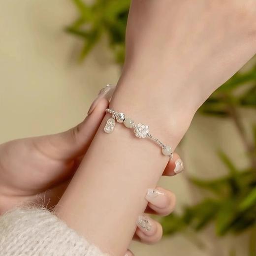 【福运莲莲】999纯银爱莲说碎银手串福牌手链【JHY-A000253Y】 商品图1