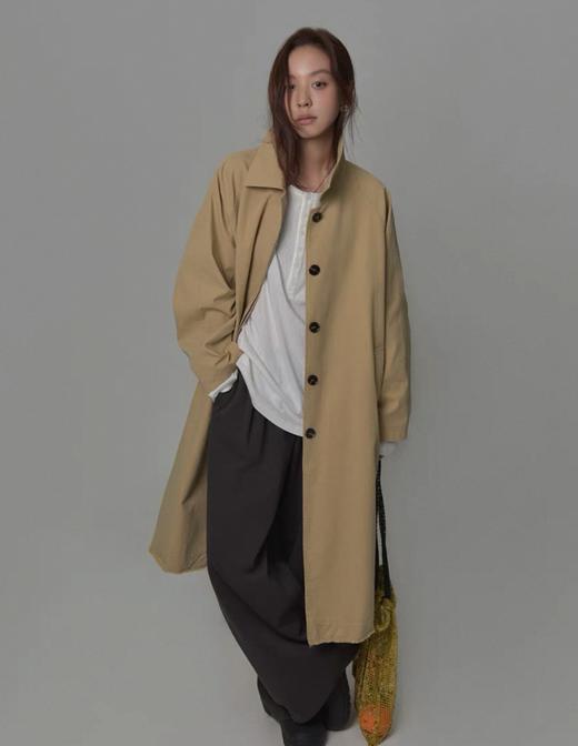 老米优品🎈3-5天。韩代同款《松弛感100%棉撞色袖复古风衣》廓形中长款！复古文艺氛围感~WT251027A 商品图7