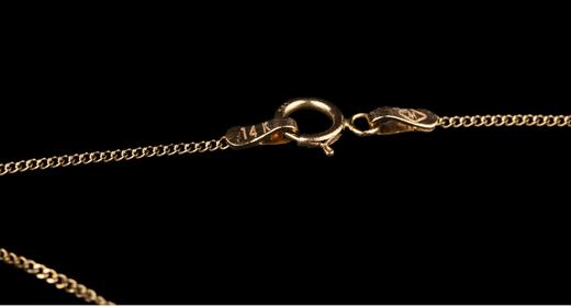 独角鹿西洋古董 19世纪末英国出品黄金底纯银镶嵌红宝石及钻石新月造型吊坠项链 商品图6