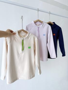 撸猫绒半拉链T恤3362