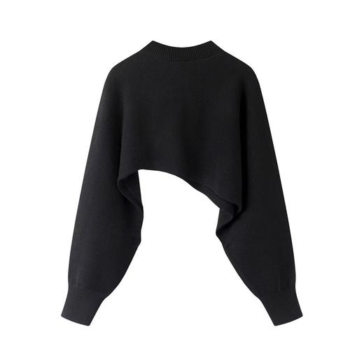 D102726不规则收腰显瘦连衣裙女25秋冬新款针织披肩毛衣 商品图11