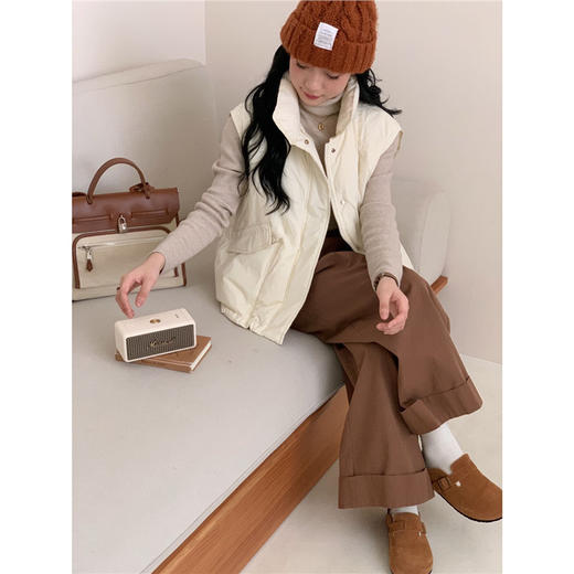 【YW】无忧购秋冬季新款白鸭绒休闲宽松短款马夹羽绒服背心马甲外套女F66（截单后3-5天发货） 商品图0