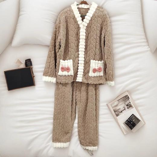 加厚珊瑚绒荔枝开衫家居服套装167797576（预售3-5天发货） 商品图2