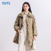 NUTS商场同款冬季纯色菱格翻领保暖中长款鸭绒羽绒服女4490905A1 商品缩略图0