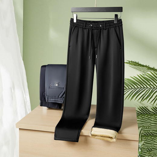 【特大码】【加绒】【DM】大依优型大码男装加绒款松紧腰弹力休闲裤直筒运动裤百搭长裤300斤 商品图1