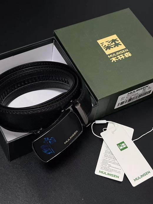 木林森！头层牛皮腰带！！【自营直发】男士自动扣头层牛皮腰带盒装-喜出 商品图1