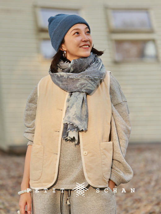 PETIT SCHAN小闪 CLO#940 Silly Billy 小憨憨 亚麻棉灯芯绒3M黑科技棉服马甲 商品图0