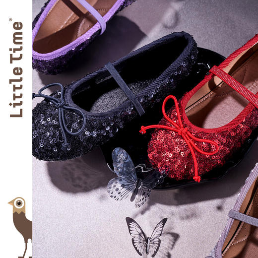 littletime女童皮鞋2025秋冬新款儿童亮片公主鞋演出软底单鞋 商品图1
