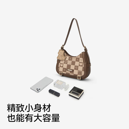 森马包包女腋下包拼接格子复古手提包2025新款单肩斜挎包可爱小狗 商品图4