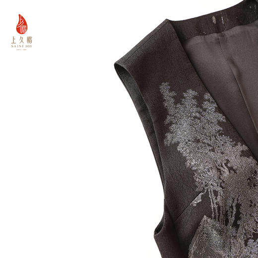 上久楷新中式单面宋锦马甲新款中国风无袖夏五吟梅图 CY1045206026 商品图4