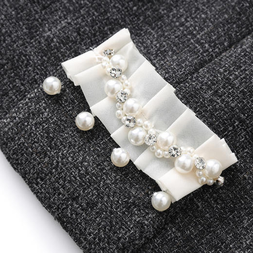 「高货wl」全新升级【铂金会员431/天猫579/差价148】(99504)洛诗琳2025秋冬气质小香风短款外套无袖背心连衣裙两件套 商品图2