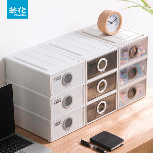 【茶花】伯纳抽屉式桌面收纳柜 商品图5