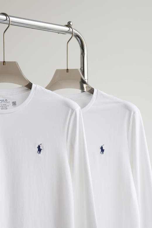 高品质 R.L 纯白长袖打底T恤 弹力PIMA棉 CX233 商品图3