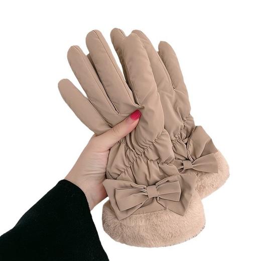 冬季【新款轻奢保暖手套 】女学生加厚棉触屏羽绒手套 骑车防寒防风加绒滑雪手套 商品图4