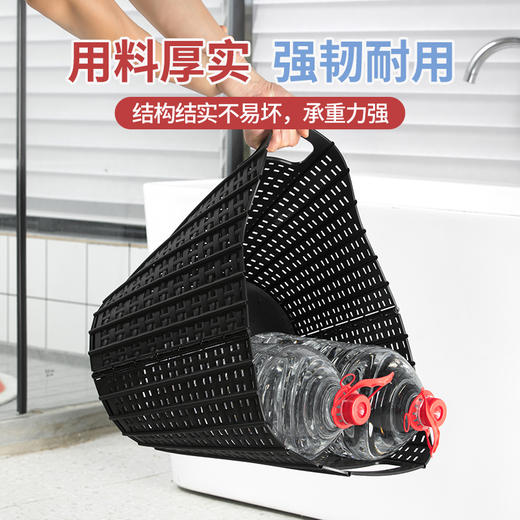 【茶花】可折叠洗衣篮壁挂手提脏衣篮 商品图2