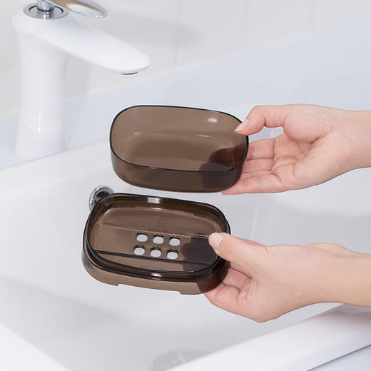 【茶花】简约有盖皂盒镂空沥水 商品图5